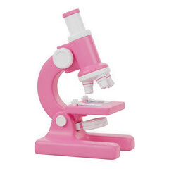 Pink toy microscope for kids learning and educational activities transparent background