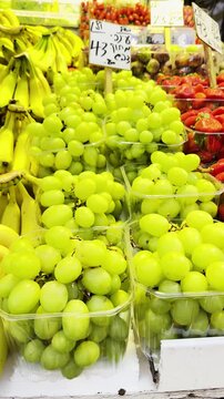 Fresh fruit display at jerusalem mahane yehuda market