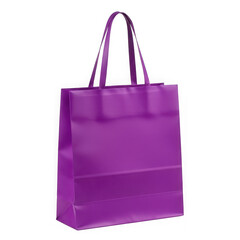Purple shopping bag with handles isolated on transparent background transparent background