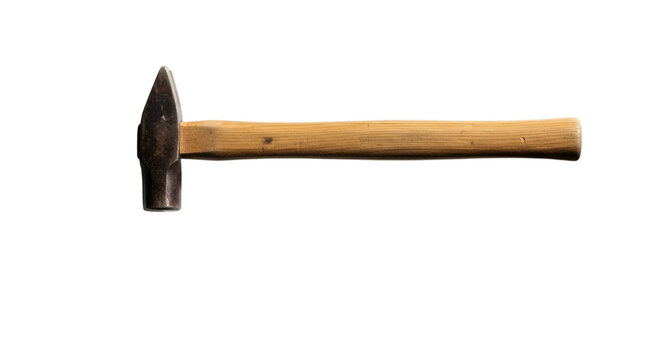 A pickaxe head with a wooden handle isolated on transparent background