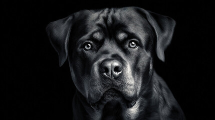 Black Dog with Intelligent Expression