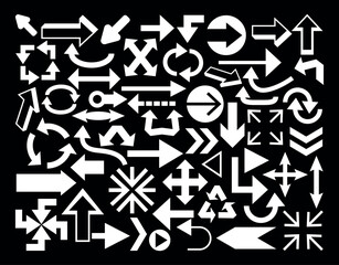 Fototapeta premium Set of arrow icons. vector illustration arrow shapes in various styles.