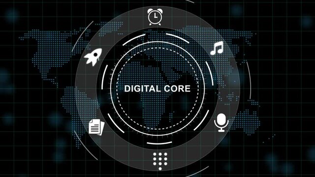 Digital Core Interface Technology Background with Futuristic and