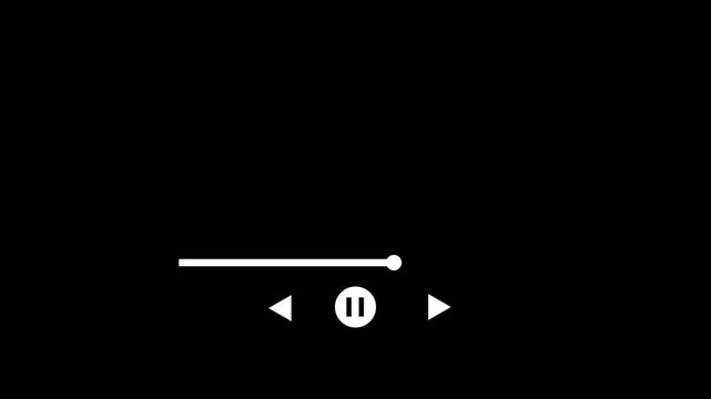 Animation of music player icon isolated .Play or pause button animation. Music or video play bar icon animation.4k animation. video.
