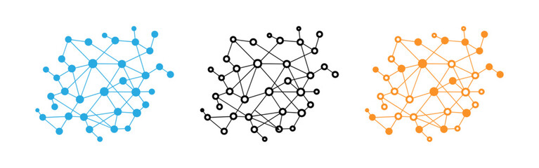 Network connection diagrams with nodes and lines © Icon shop