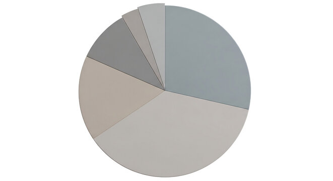 3D pie chart segment isolated in transparent background for business analytics mockup