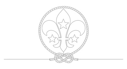 Scouting emblem with fleur-de-lis and stars © Ahmad