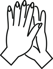 Hands clapping in outline form representing applause and congratulation