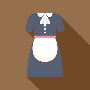 Maid uniform dress with a white apron and collar, symbolizing domestic service