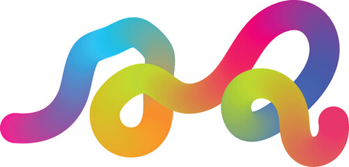 Obraz premium Colorful Abstract Rainbow Gradient Wave Line with Fluid 3D Liquid Scribble and Vibrant Vibrant Swirl 