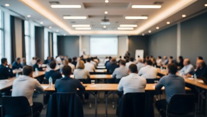 Fototapeta premium A large group of business professionals in a conference room setting