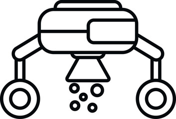 Futuristic space rover exploring an unknown planet surface, representing science and technology