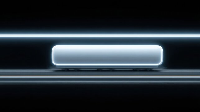 Hyperloop Freight Capsule Moves Through a Glowing Vacuum Tube at High Speed Showing Concept of Advanced Logistics Technology