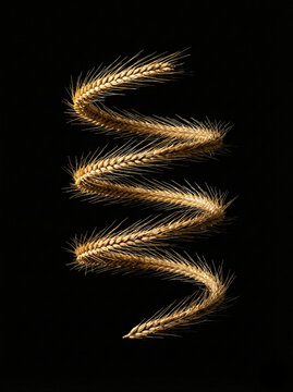Espiral de trigo em fundo preto