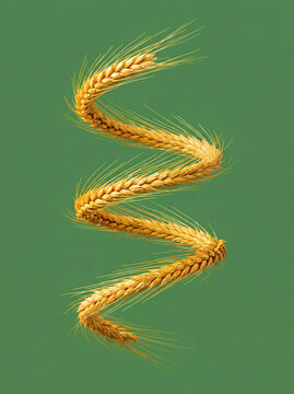 Espiral de trigo em fundo verde