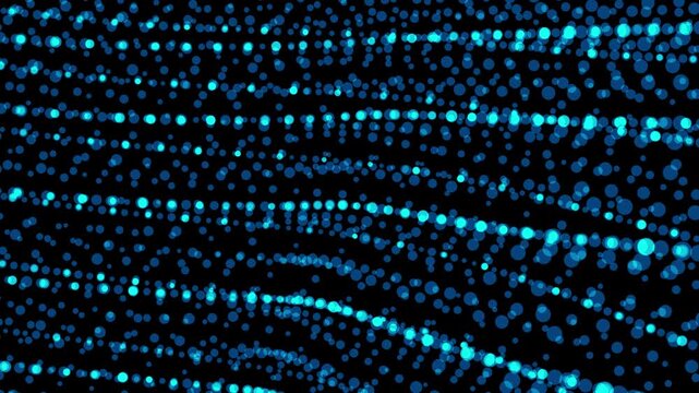 Onda de puntos y rejilla digital azul en loop 4K 60 fps, fondo tecnol&oacute;gico abstracto para motion graphics