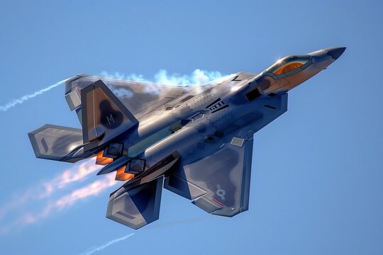 Modern fighter jet performing aerial maneuver