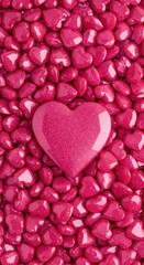 Fototapeta premium Shimmering pink crystalline hearts creating a festive and luxurious backdrop for Valentines Day celebrations and romantic designs, passion, graphic, smooth