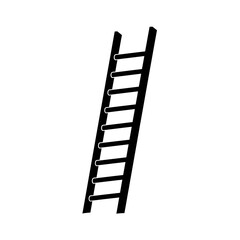 Simple black and white illustration of a leaning ladder © Fariaislam