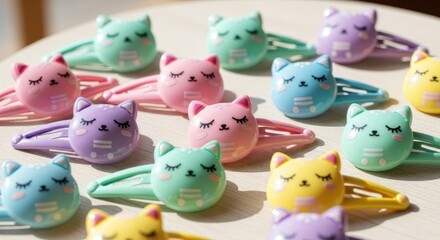 Obraz premium Colorful Cat Hair Clips for Girls.