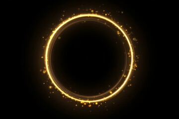 Luminous gold orb portal with sparkling sphere effect