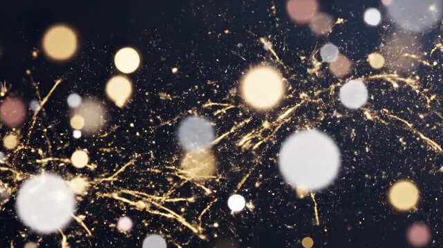 Elegant abstract background with golden sparkles and bokeh effect perfect for festive celebrations and holiday themes