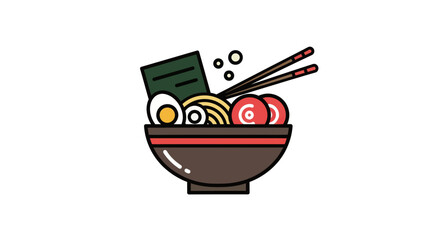 Bowl of ramen noodles illustration