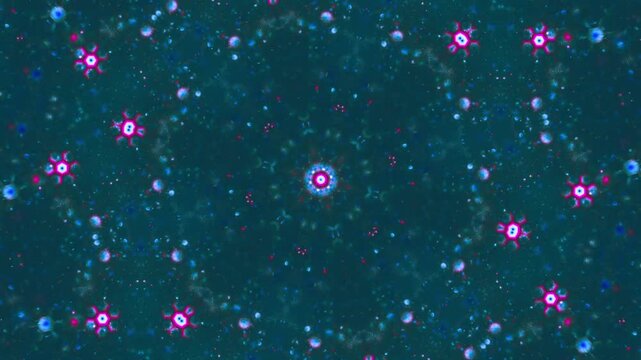 Abstract glowing mandala fractal ornament, vjloop