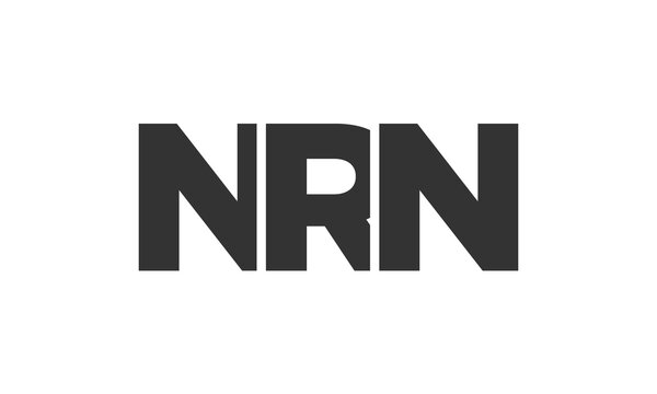 NRN logo design template with strong and modern bold text. Initial based vector logotype featuring simple and minimal typography. Trendy company identity.