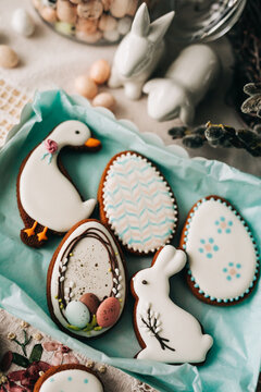 Decorative easter cookies in spring theme