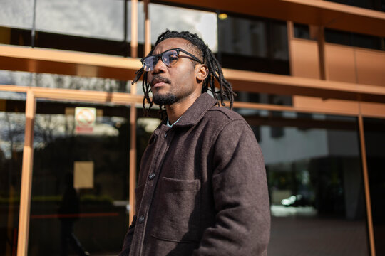 Confident african american businessman outdoors