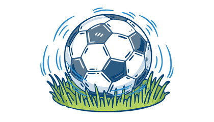 Obraz premium Soccer ball on green grass sports