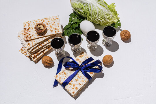 Passover traditional treats and holiday symbols