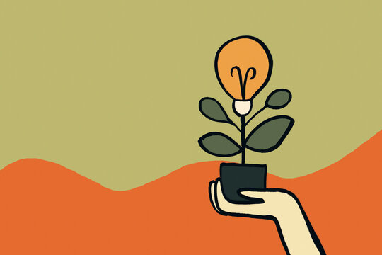 Innovative idea growth concept in minimal illustration