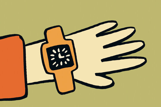 Simple smartwatch illustration on wrist
