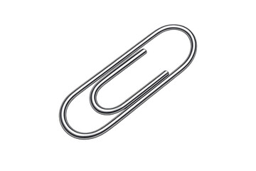 Obraz premium Silver metal paperclip fastening documents or papers, essential office supply for organization and stationery