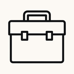Minimalist Outline Icon of a Briefcase or Suitcase luggage business