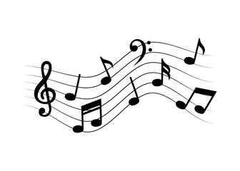 Music notes making song melody vector illustration. Sound icons symbol concept musical isolated on white background