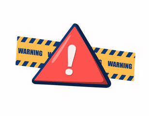 Warning caution sign, problem message mark, danger icon 3d. Vector illustration. Attention Icon, Danger Caution or Alert
