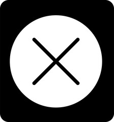 Fototapeta premium Black cross mark symbol error sign isolated on transparent background png