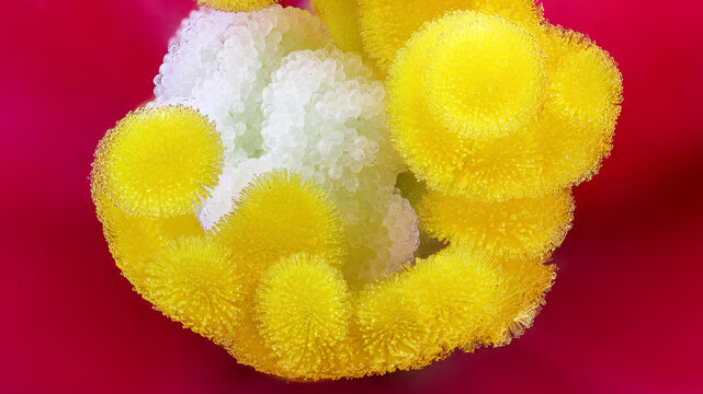 Extreme macro image of Begonia Elatior at 3x zoom
