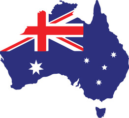 Australia Map Flag Vector Flag Map of Australia © Raihan