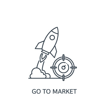 Go To Market Outline Line Icon on White Background