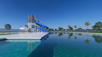Fototapeta premium Swimming pool in the park