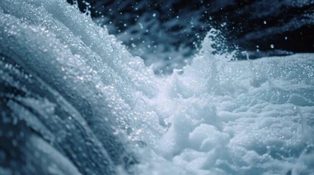 Dynamic Java Water Splashing and Foaming in a Rushing River