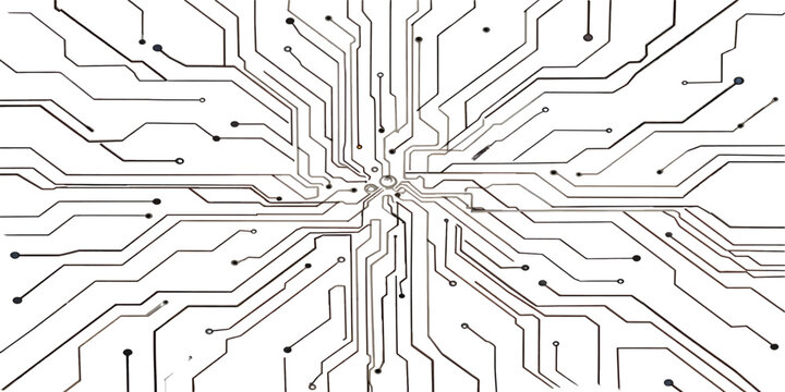 An abstract digital circuit board background featuring a seamless computer technology design with electronic microchip patterns and printed motherboard lines for a modern science and network concept