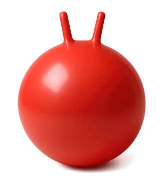 Red children's hop ball with handles bouncing fun