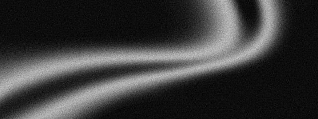 Wide black white banner, grainy background, dark grey monochrome abstract noise texture poster, website header backdrop design