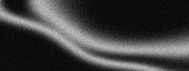 Wide black white banner, grainy background, dark grey monochrome abstract noise texture poster, website header backdrop design