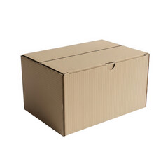 A brown cardboard box on a white background isolated on transparent background